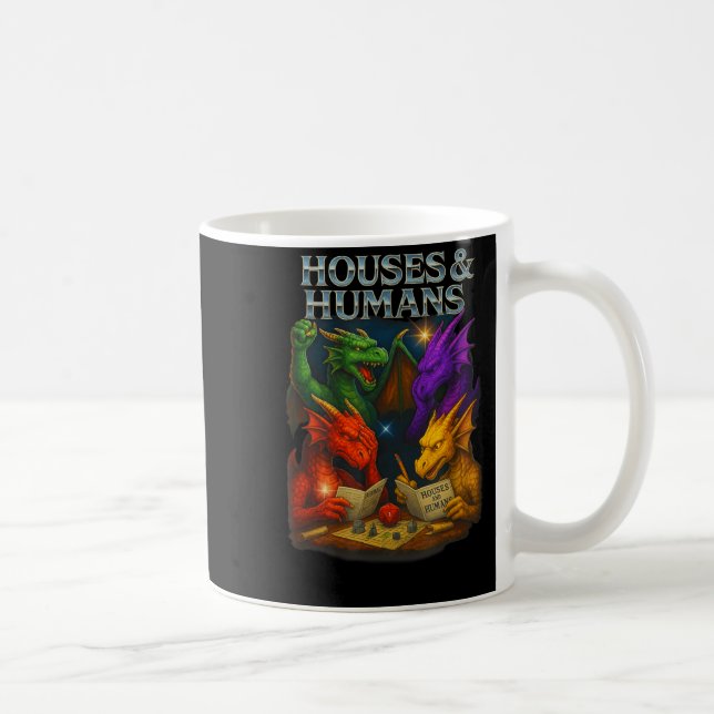 Caneca De Café Houses And Humans Funny Novelty Rpg Gamers Men Wom (Direita)