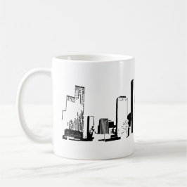 Caneca De Café Houston, Texas Skyline, Black - Line Art