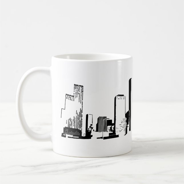 Caneca De Café Houston, Texas Skyline, Black - Line Art (Esquerda)