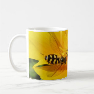 Caneca De Café Hoverfly e Flor Mug