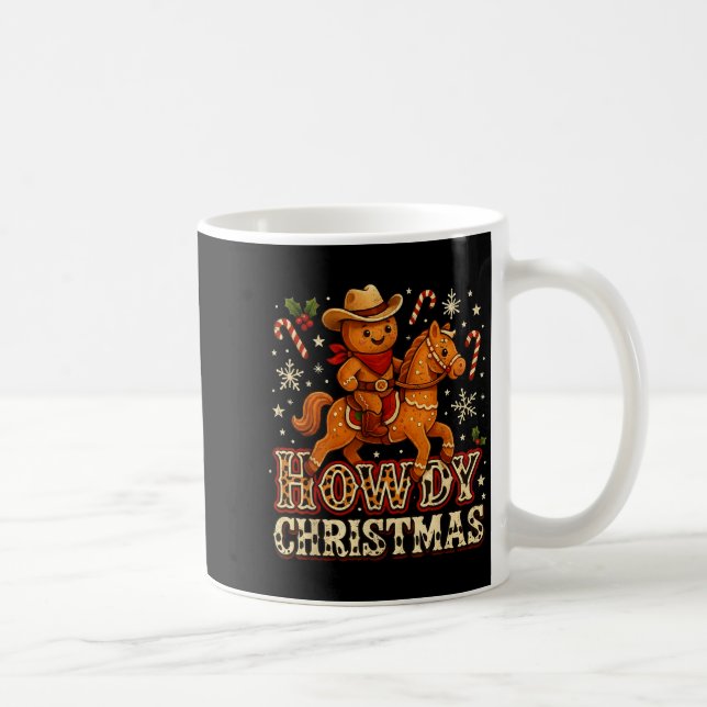 Caneca De Café Howdy Christmas Cowboy Gingerbread Design  (Direita)
