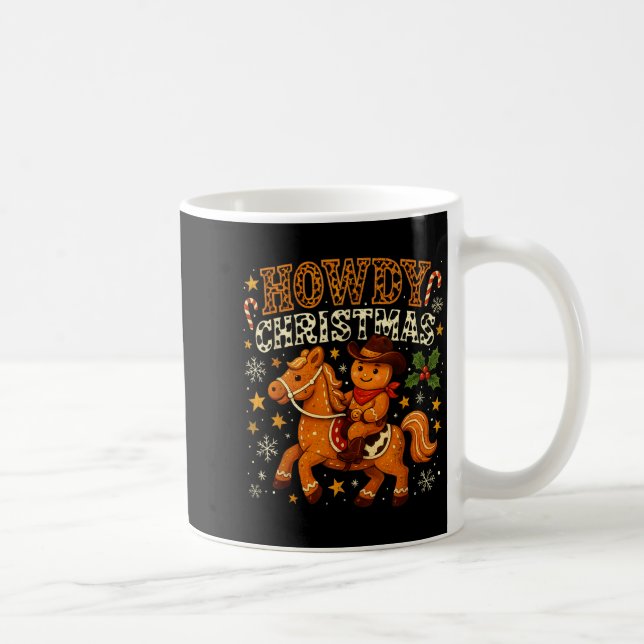 Caneca De Café Howdy Christmas Cowboy Gingerbread Design  (Direita)
