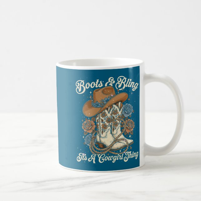 Caneca De Café Howdy Country Rodeo Boots &amp; Bling Its A Cowgir (Direita)