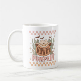 Caneca De Café Howdy Pumpkin Halloween Retro Western Cowgirl