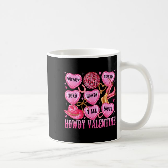Caneca De Café Howdy Valentine Western Cowgirl Hearts Candy Women (Direita)