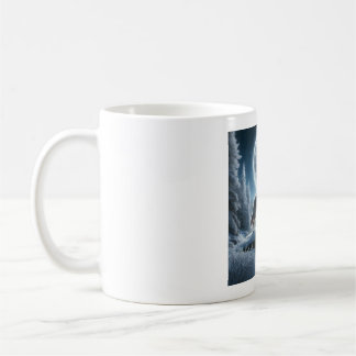 Caneca De Café Howling Wolf In Winter