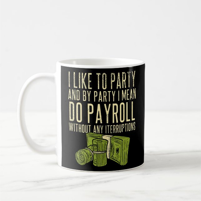 Caneca De Café Hr Do Payroll Sem Qualquer Colaboração Interrompid (Esquerda)