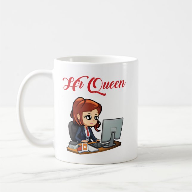 Caneca De Café HR Queen Cute Human Resources Women (Esquerda)