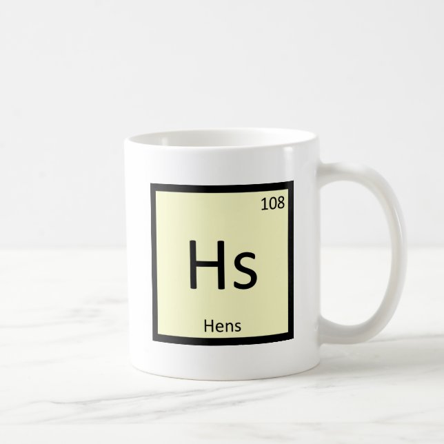 Caneca De Café Hs - Símbolo de Elemento de Mesa Periódico da Quím (Direita)