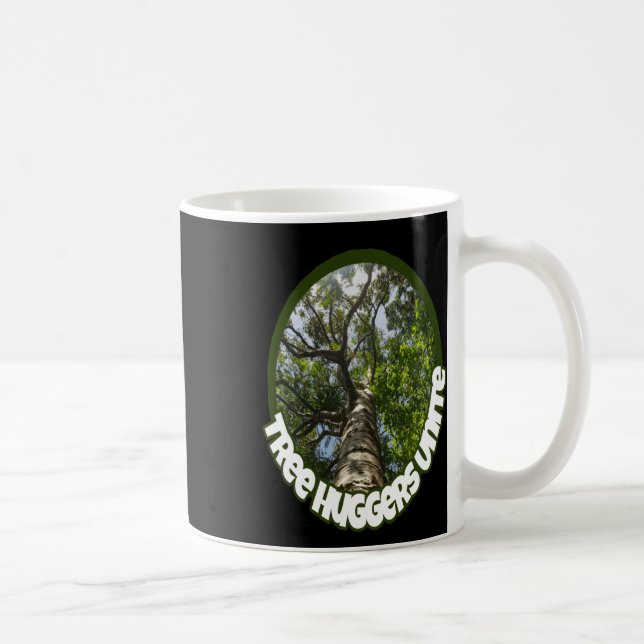 Caneca De Café Huggers de Árvore Unem-se. Identifico-Me Como Um A (Direita)