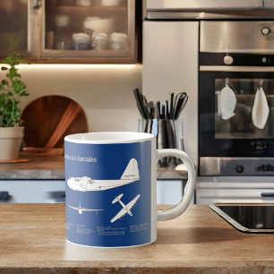 Caneca De Café Hughes H-4 Hércules Spruce Goose - Planos de Avião