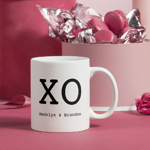 Caneca De Café Hugs e kisses XO personalizados