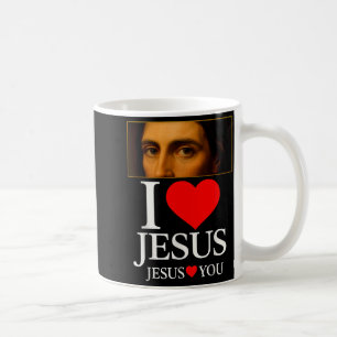 Caneca De Café Hugvyn Eu Amo Jesus Eu Coração Jesus Fé Americano