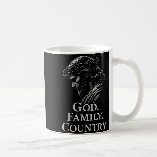 Caneca De Café Hugvyn God Family Country Jesus Christian Faith Mi (Direita)