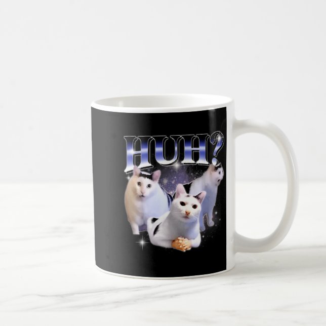 Caneca De Café Huh Funny Dank Cat Stud Oddly Bootleg Specific Dan (Direita)