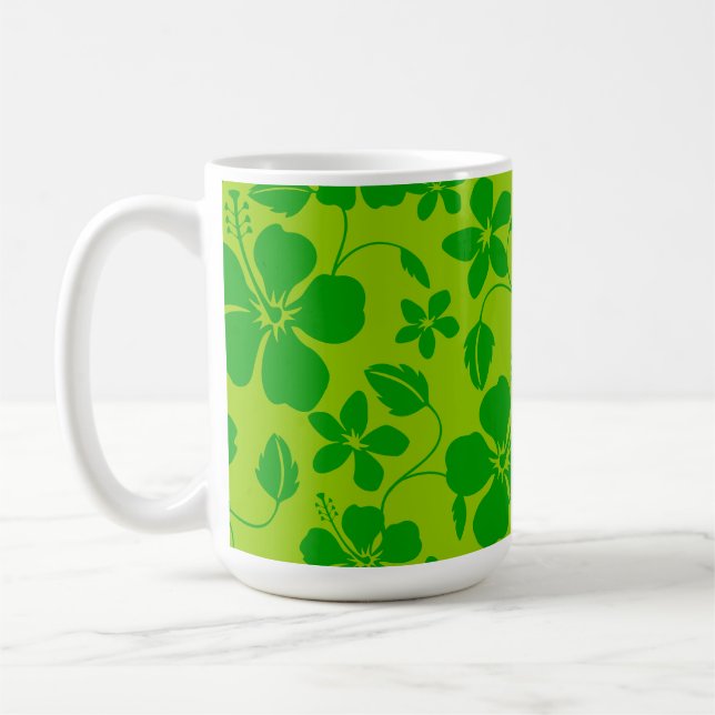 CANECA DE CAFÉ HULA HAVAIANA (HIBÍSCO) LIMÃO VERDE (Esquerda)