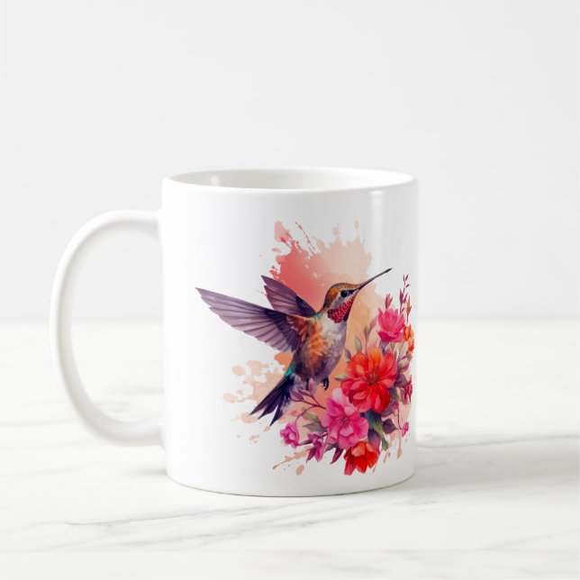 Caneca De Café Hummingbird com Flores Coffee Mug (Esquerda)