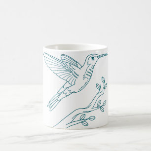 Caneca De Café Hummingbird Destaque De Mão-De-Obra