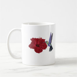 Caneca De Café Hummingbird e Red Hibiscus
