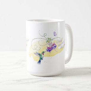 Caneca De Café Hummingbird Inspiron e borboleta
