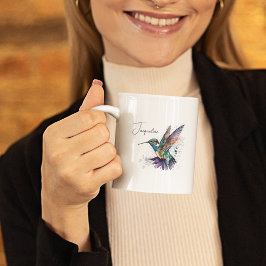 Caneca De Café Hummingbird Personalizado Por Aquarela Motivaciona