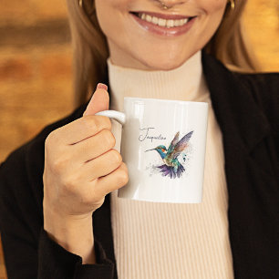 Caneca De Café Hummingbird Personalizado Por Aquarela Motivaciona