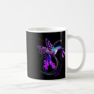 Caneca De Café Hummingbird Segure uma Fita Roxa Sensibilização pa