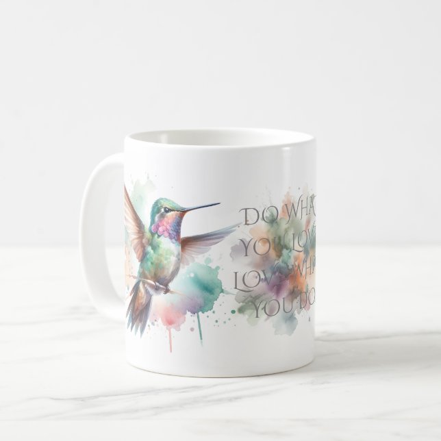 Caneca De Café Hummingbird Watercolor (Frente Esquerda)