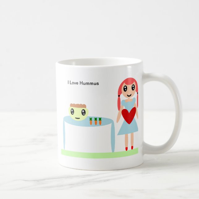 Caneca De Café Hummus Love "I love hummus" (Direita)