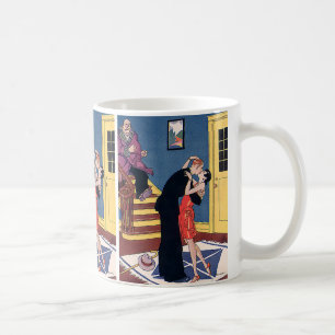 Caneca De Café Humor Antigo, Amor e Romance, Beijo Noturno