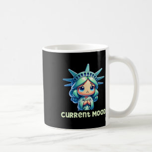 Caneca De Café Humor Atual - Kawaii Triste Dama Liberdade Sutil A