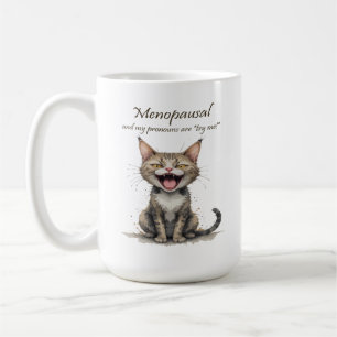 Caneca De Café Humor da Menopausa Gato Estressado Irritado