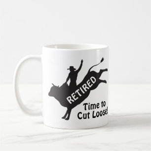 Caneca De Café Humor de Aposentadoria de Peão de Rodeio Montando 