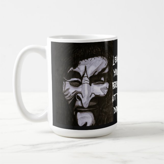 CANECA DE CAFÉ HUMOR DE BRUXA ASSUSTADORA DE HALLOWEEN  (Esquerda)