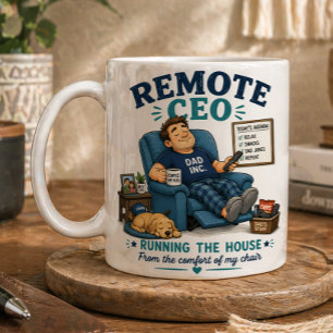 Caneca De Café Humor de CEO Remoto – Arte de Vida de Pai Relaxado