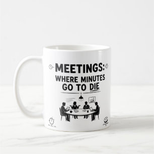 Caneca de Café Humor de Escritório Reuniões Engraç