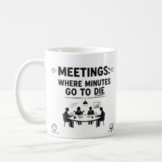 Caneca de Café Humor de Escritório Reuniões Engraç