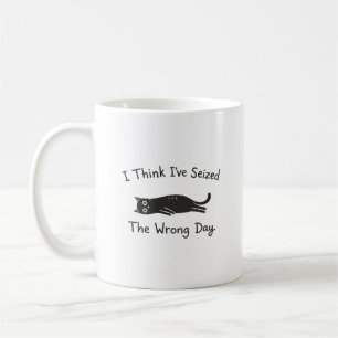 Caneca De Café Humor de Gato Divertido Aproveitou o Dia Errado