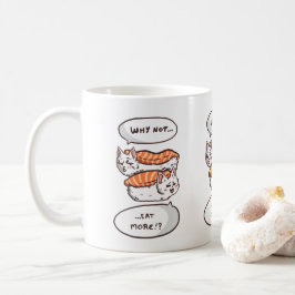 Caneca De Café Humor de gato Kawaii sushi