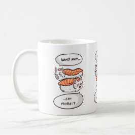 Caneca De Café Humor de gato Kawaii sushi
