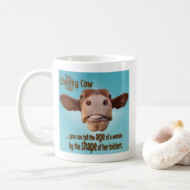 Caneca De Café Humor de Idade Antiga, Vaca Cheirosa, Forma De Kni (Com Donut)