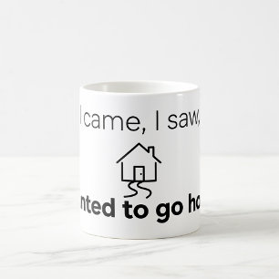 Caneca De Café Humor de Introvertido Cheguei Vi Quis ir para Casa