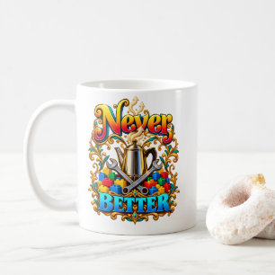 Caneca De Café Humor de Inventor Nunca Melhor Café & Fãs de Tijol