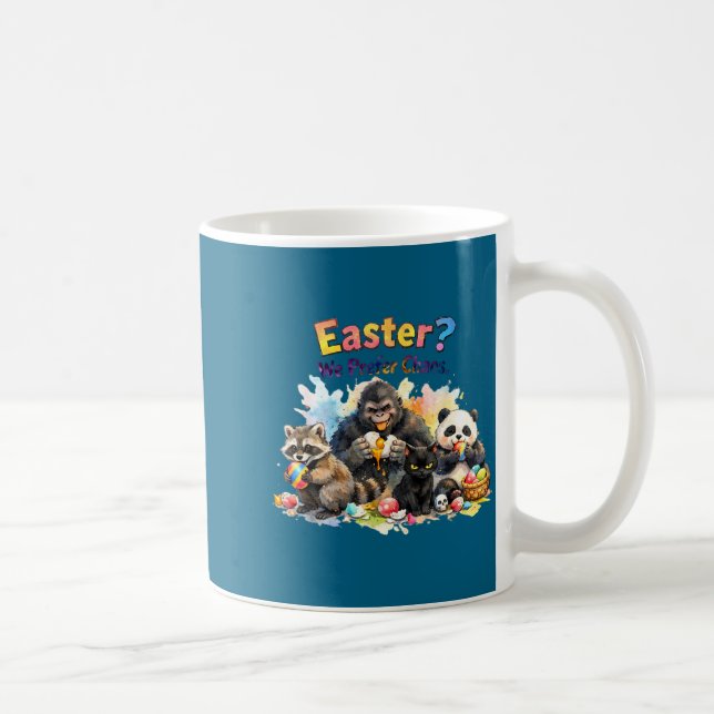 Caneca De Café humor de ovos de páscoa com guaxinim gorila panda  (Direita)