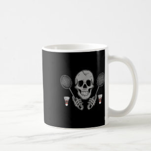 Caneca De Café Humor de Petisco de Badminton Fã Esqueleto Horror