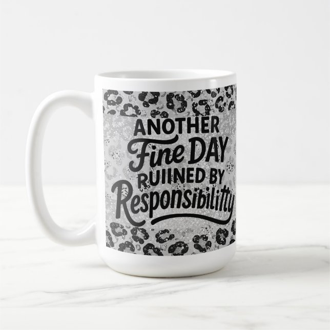 Caneca De Café Humor de Responsabilidade com Estampa de Leopardo (Esquerda)