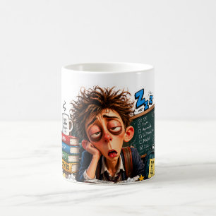 Caneca De Café Humor de Segunda-feira de Estudante Cansado
