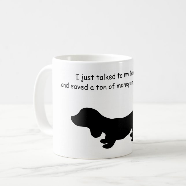 Caneca de Café Humor de Seguro de Carro de Dachshu (Frente Esquerda)