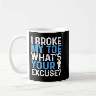 Caneca De Café Humor de Toe Quebrado Engraçado Quebrado Guerreiro