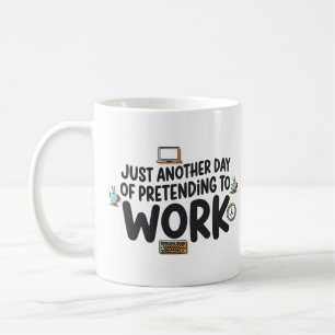 Caneca De Café Humor Divertido no Escritório Fingindo Trabalhar C